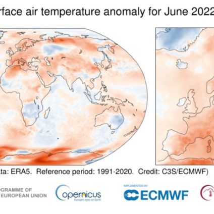 Rinnovabili • Riscaldamento globale: giugno 2022 è il 3° più caldo di sempre