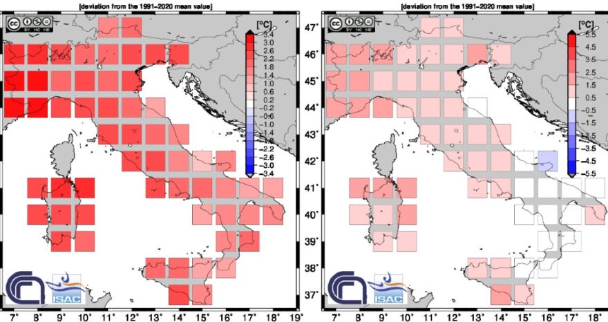 Rinnovabili • Record di caldo in Italia (dopo il 2003): l’estate 2022 segna +2,06°C