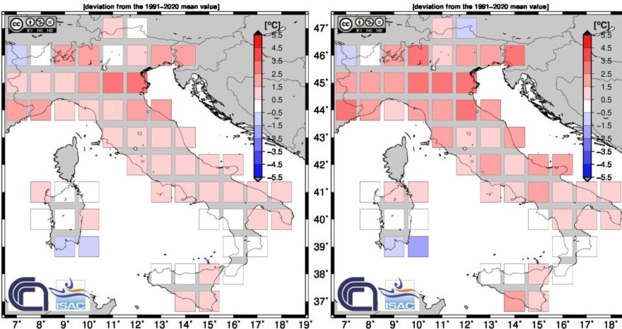 Rinnovabili • Anomalia termica: gennaio bollente al Nord con +1,41°C