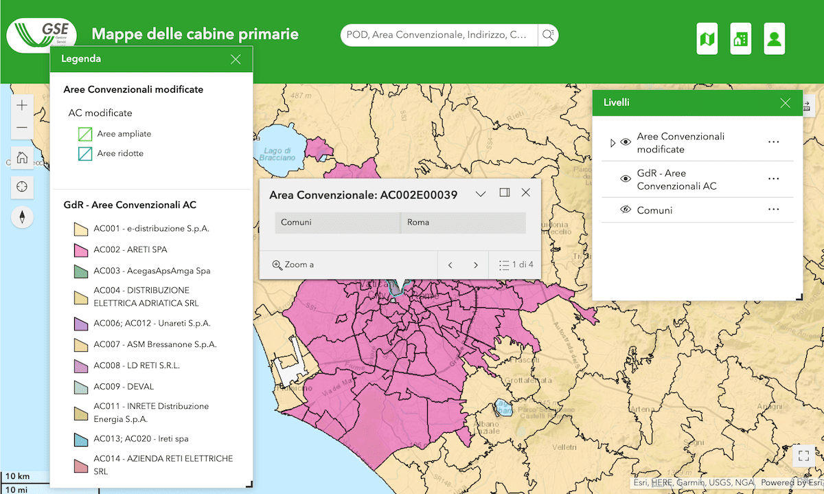 Le informazioni fornite dalla mappa interattiva delle cabine primarie 