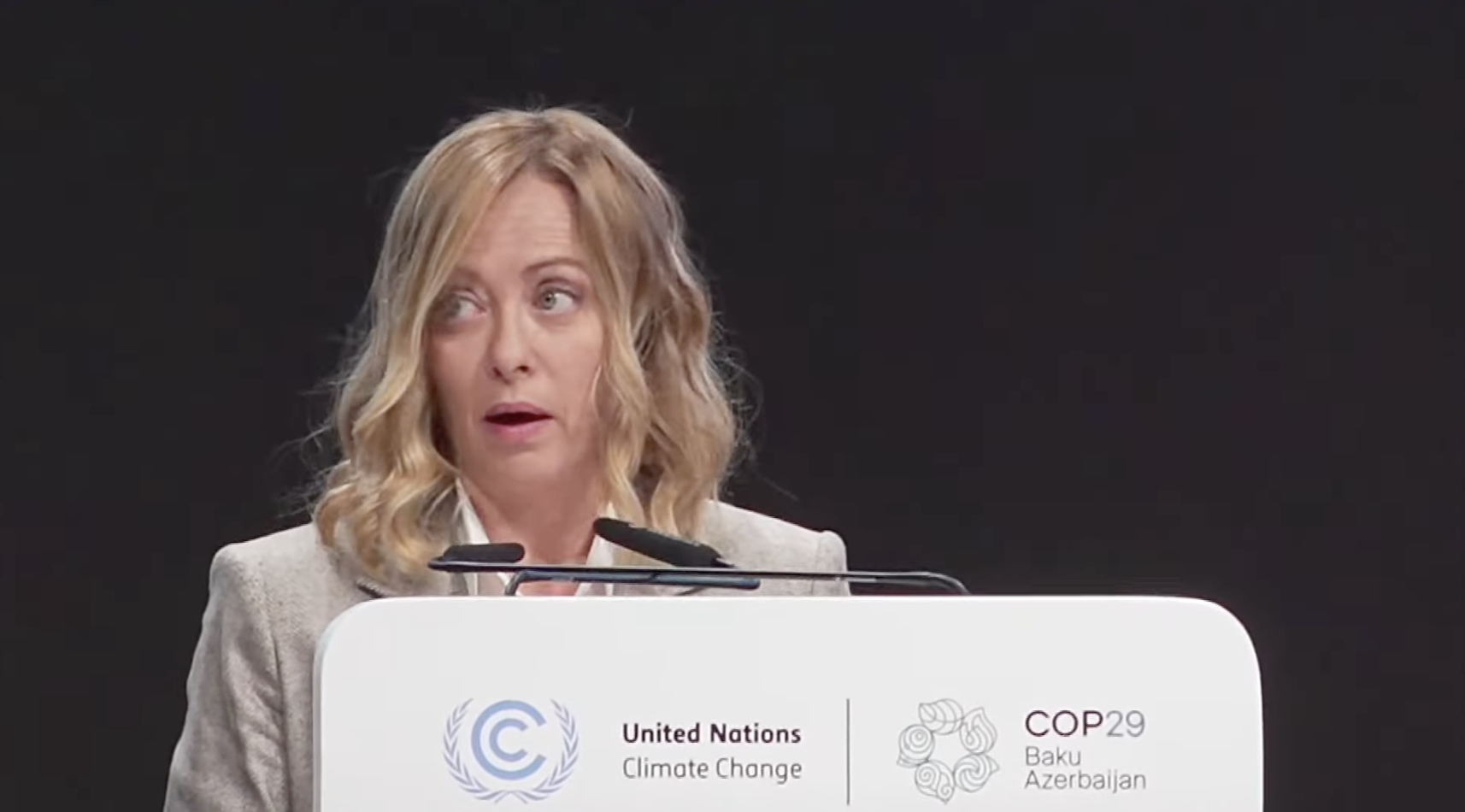 Meloni alla COP 29: su decarbonizzazione neutralità tecnologica e non ideologica